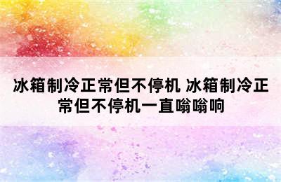 冰箱制冷正常但不停机 冰箱制冷正常但不停机一直嗡嗡响